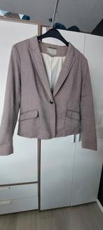 Mooie korte blazer , grijsbeige van H&M, Kleding | Dames, Jasjes, Kostuums en Pakken, Gedragen, Maat 42/44 (L), Ophalen of Verzenden