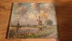 Hollands Landschap met Molen - P. Veldhuis, Antiek en Kunst, Ophalen of Verzenden