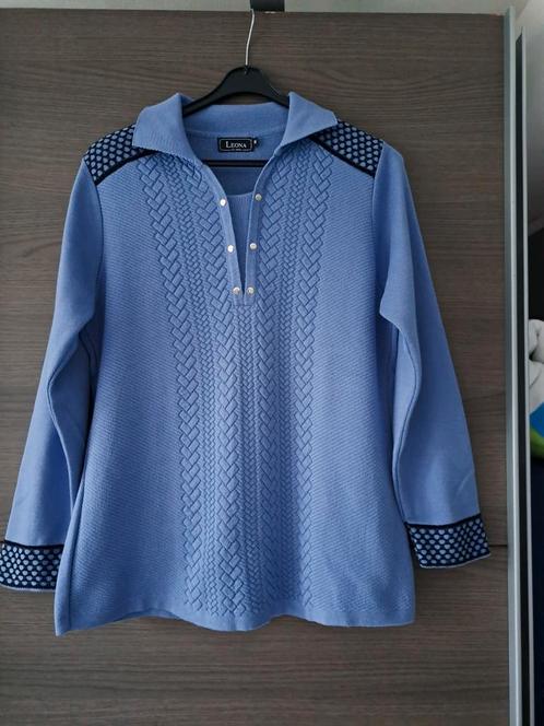 Mooie trui/pullover met kraag van Leona lila blauw maat M, Kleding | Dames, Truien en Vesten, Zo goed als nieuw, Maat 38/40 (M)