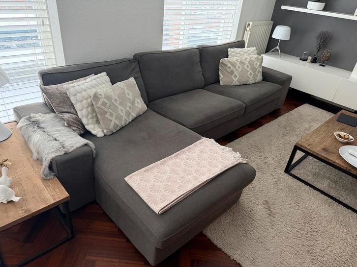 Ikea Kivik 3-zits bank groen met chaise longue, Huis en Inrichting, Banken | Complete zithoeken, Gebruikt, Stof, Ophalen