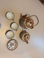 Antiek Japans Kutani theeservies, ca. 1900 eierschaal geisha, Ophalen of Verzenden