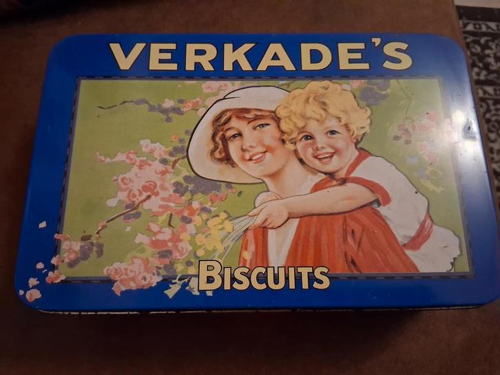 Verkade koekblik (vintage), Verzamelen, Blikken, Gebruikt, Koek(jes), Verkade, Ophalen of Verzenden