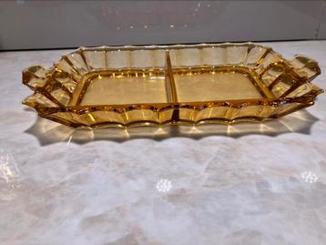 Vintage Fostoria amberkleurige glazen schaal beschikbaar voor biedingen