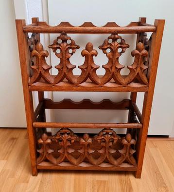 Vintage houten wijnrek flessenrek wijnfleshouder uniek  beschikbaar voor biedingen