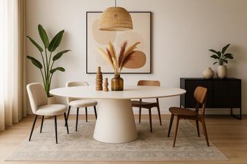 5x Eettafel Elli ovaal Modern 250 wit met extra 60%Korting beschikbaar voor biedingen