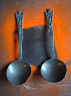 Tin. Lepels. Ca1750.Naakte dame/floraal.Merkstempel. 18 cm., Ophalen