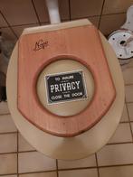 Antieke houten kinder wc bril met reclame, Ophalen of Verzenden