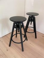2x IKEA DALFRED Barkruk - Zwart, Verstelbaar, Huis en Inrichting, Ophalen, In hoogte verstelbaar, 60 tot 90 cm, Zo goed als nieuw