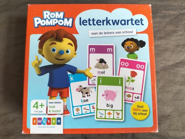 RomPompom Letterkwartet, Kinderen en Baby's, Speelgoed | Educatief en Creatief, Zo goed als nieuw, Taal en Lezen, Ophalen of Verzenden
