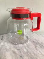 Nieuw Randwyck glazen theepot, 1 liter inhoud, oranjerood., Ophalen of Verzenden, Nieuw