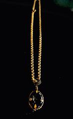 Ketting met zwarte camee Gem Kingdom, Sieraden, Tassen en Uiterlijk, Ophalen of Verzenden, Zo goed als nieuw, Zwart, Overige materialen