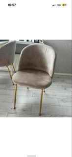Elegante chamgagne stoel met gouden poten, Huis en Inrichting, Stoelen, Ophalen, Zo goed als nieuw, Metaal, Eén