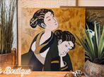 Schilderij groot paneel geisha japans goud doek modern, Ophalen