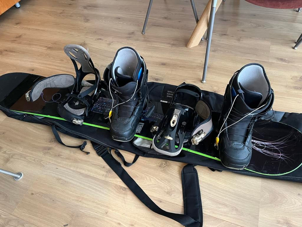 Compleet snowboardset Burton 163 mt 45, Sport en Fitness, Snowboarden, Ophalen, Gebruikt, Board