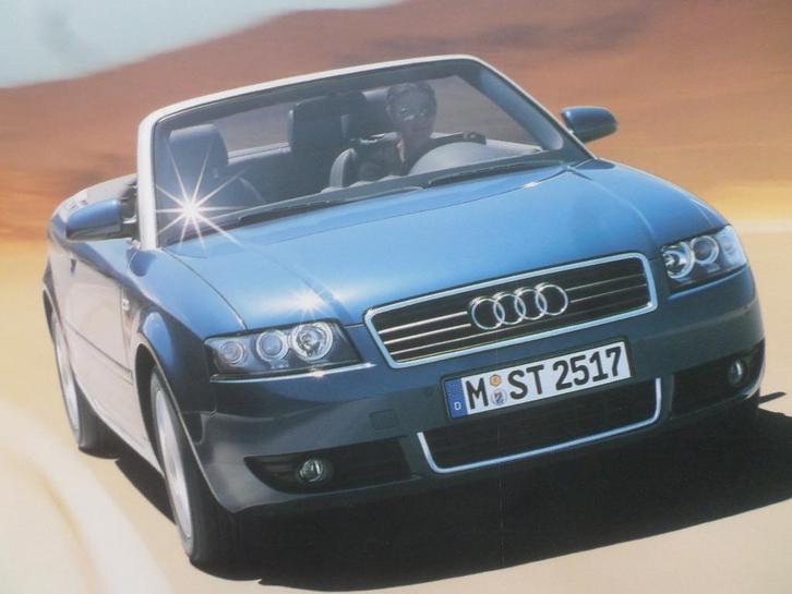 Audi A4 Cabrio 03-2002 Brochure, Boeken, Auto's | Folders en Tijdschriften, Zo goed als nieuw, Audi, Ophalen of Verzenden