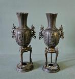 Een paar antieke Japanse bronzen wierookvaten, Ophalen of Verzenden, Brons