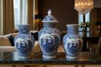 Prachtige sfeervolle authentieke set Delfts Blauwe Vazen, Ophalen of Verzenden