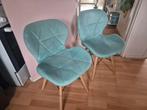 2x licht blauwe stoelen... 2 voor €20,-, Huis en Inrichting, Stoelen, Ophalen, Gebruikt, Twee, Blauw