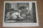 Antieke gravure - Blazende katten (Ronner-Knip) - 1875 !!, Antiek en Kunst, Ophalen of Verzenden