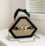 Elegante Zeshoekige Handtas met Gouden Details, Ophalen of Verzenden