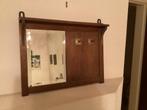 Art Deco Klein Wandmeubel.Spiegel/Kapstok/Schap.Messing/Hout, Ophalen of Verzenden, Rechthoekig, Minder dan 50 cm