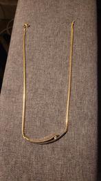 Dames ketting 14kt bicolor (hanger met diamantje), Sieraden, Tassen en Uiterlijk, Kettingen, Ophalen of Verzenden, Zo goed als nieuw