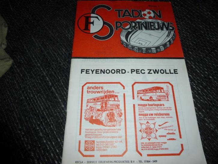 programma boekjes Feyenoord-Zwolle uit en thuis, Verzamelen, Sportartikelen en Voetbal, Zo goed als nieuw, Feyenoord, Verzenden