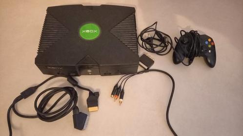 Xbox original (modded) incl controller, kabels en games, Spelcomputers en Games, Spelcomputers | Xbox Original, Gebruikt, Met 1 controller