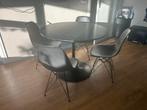 Ronde tafel met 4 stoelen, Huis en Inrichting, Tafels | Eettafels, Ophalen, Gebruikt, Rond, 50 tot 100 cm