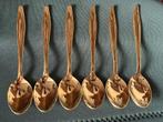 Goud kleurige gemerkte lepeltjes 6 st., Antiek en Kunst, Antiek | Bestek, Ophalen of Verzenden