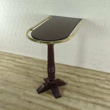16638 statafel wand tafel mahonie met messing  beschikbaar voor biedingen