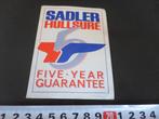 sticker SADLER HULLSURE five year guarantee *, Ophalen, Zo goed als nieuw, Bedrijf of Vereniging