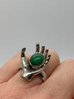 B638 Prachtige zilveren ring handje maat 19, 19 tot 20, Ophalen of Verzenden, X, Dame