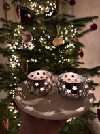 Zilveren waxinelichthouders met sterren, Ophalen of Verzenden, Zo goed als nieuw, Zilver, Kandelaar