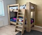 Stapelbed steigerhout incl goede lattenbodems, Ophalen, Zo goed als nieuw, Stapelbed