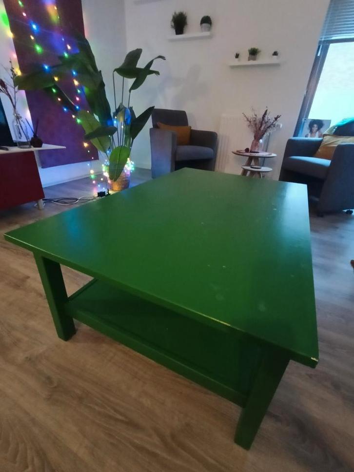 Groene Salontafel, Huis en Inrichting, Tafels | Sidetables, Gebruikt, 25 tot 50 cm, 50 tot 100 cm, Rechthoekig, Ophalen