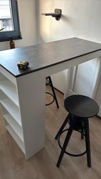 Barmeubel wit met grijs, Huis en Inrichting, Barren, Ophalen, Gebruikt, Inclusief barstoelen