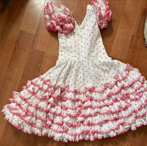 Originele kinder flamencojurk, Kinderen en Baby's, Carnavalskleding en Verkleedspullen, Gebruikt, Meisje, 122 t/m 128, Ophalen of Verzenden