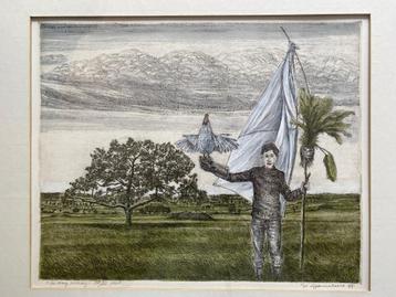 jos hameleers pentekening of ingekleurde ets beschikbaar voor biedingen