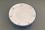 4 diepe borden wit met handgeschilderd blauw bloemmotief, Ophalen of Verzenden, Zo goed als nieuw, Bord(en), Overige stijlen