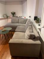 Woood Thomas Hoekbank - Vergrijsd Groen Ribstof, Huis en Inrichting, Banken | Bankstellen, Ophalen, 250 tot 300 cm, Gebruikt, Hoekbank