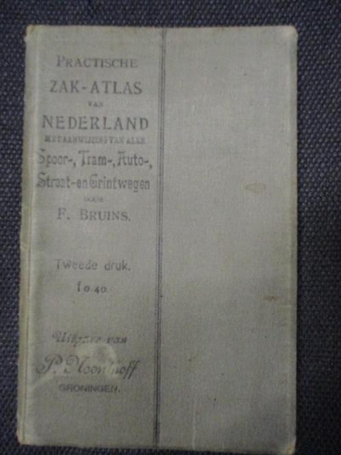 Goedkoope en Practische atlas van nederland, f.bruins ca1900, Boeken, Atlassen en Landkaarten, Gelezen, Overige atlassen, Nederland