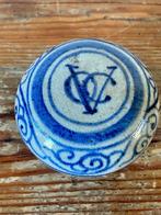 VOC dekselschaal - keramiek - blauw wit - met opschrift VOC, Antiek en Kunst, Ophalen of Verzenden
