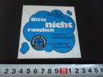 sticker Bitte nicht rauchen, Ophalen, Zo goed als nieuw, Bedrijf of Vereniging