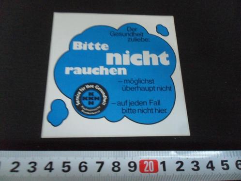 sticker Bitte nicht rauchen, Verzamelen, Stickers, Zo goed als nieuw, Bedrijf of Vereniging, Ophalen