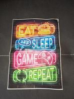 Frameloze canvas doek Eat, Sleep, game, repeat, Rechthoekig Staand, A4 of kleiner, Ophalen of Verzenden, Zo goed als nieuw