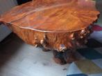 Boomstam bijzet tafel 60's, Huis en Inrichting, Tafels | Bijzettafels, Ophalen, Gebruikt, Rond, 55 tot 75 cm