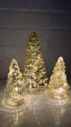 Glazen kerstbomenset met ledlampjes, Diversen, Kerst, Ophalen, Zo goed als nieuw