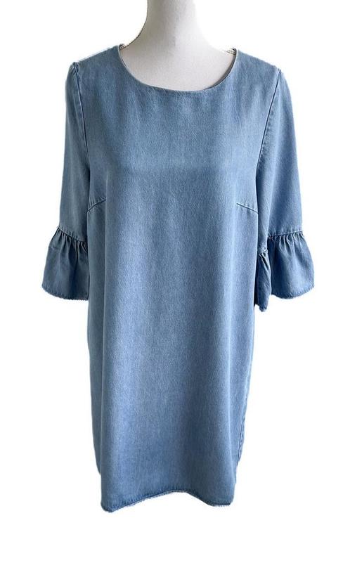 Mooie spijkerjurk van Marie lund 40/42, Kleding | Dames, Jurken, Gedragen, Maat 42/44 (L), Blauw, Boven de knie, Ophalen of Verzenden
