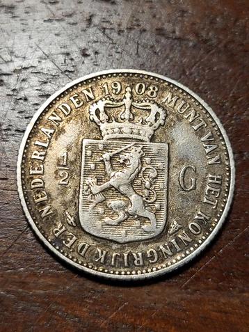 1908 Nederland ½ Gulden - Koningin Wilhelmina beschikbaar voor biedingen